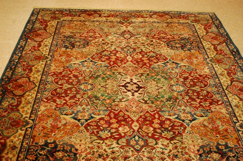 MINT AUTHENTIC AMERICAN KARASTAN MULTICOLORED RUG 5'9"X9' KIRMAN PANEL #900/903 gallery