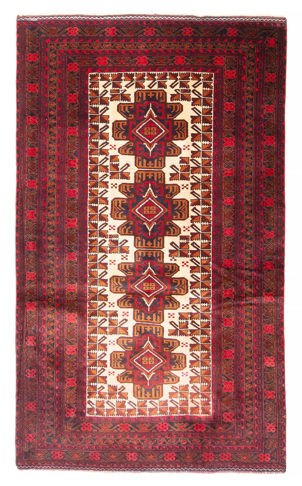 Vintage 3'8" x 6'4" Traditional Hand Knotted Vegetable Dye Wool Area Rug gallery