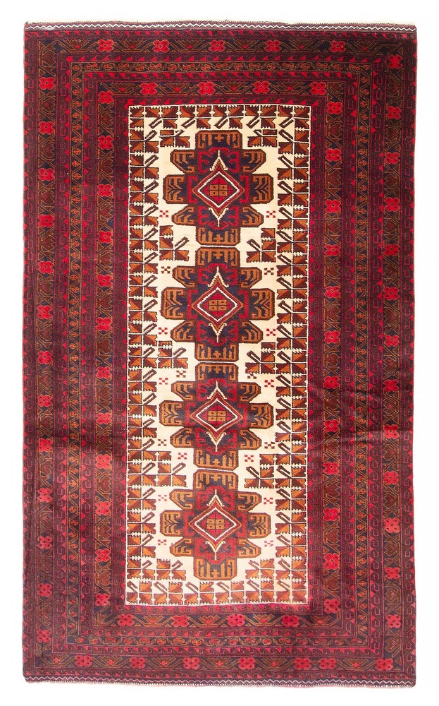 Vintage 3'8" x 6'4" Traditional Hand Knotted Vegetable Dye Wool Area Rug