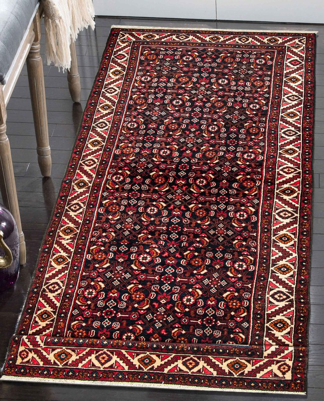 Vintage Hand-knotted Runner Rug 3'7" x 9'10" Traditional Oriental Wool Carpet gallery
