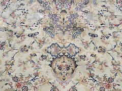 Hand Made rug wool/silk 7′ x 10′ signed nice!