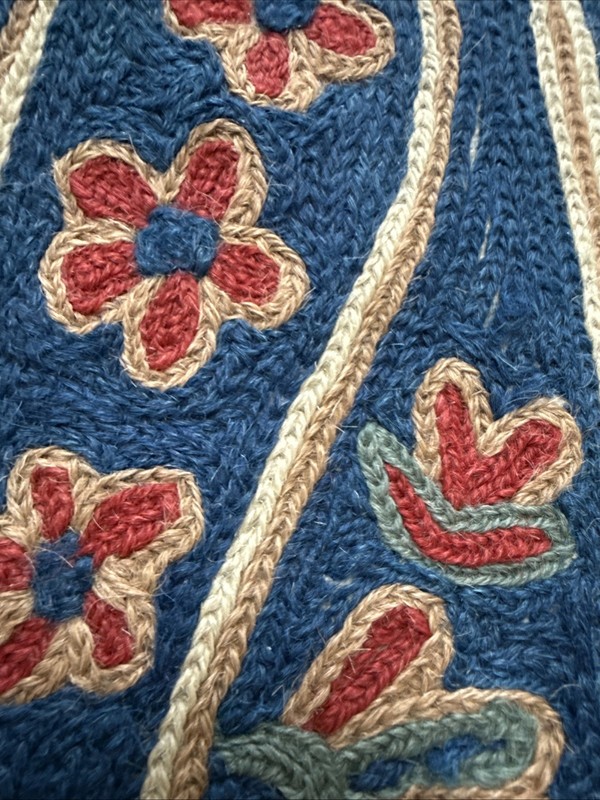 VTG Handmade Aubusson Rug French Chain Stitch Needlepoint 2.5x3.75 Ft Vibrant gallery
