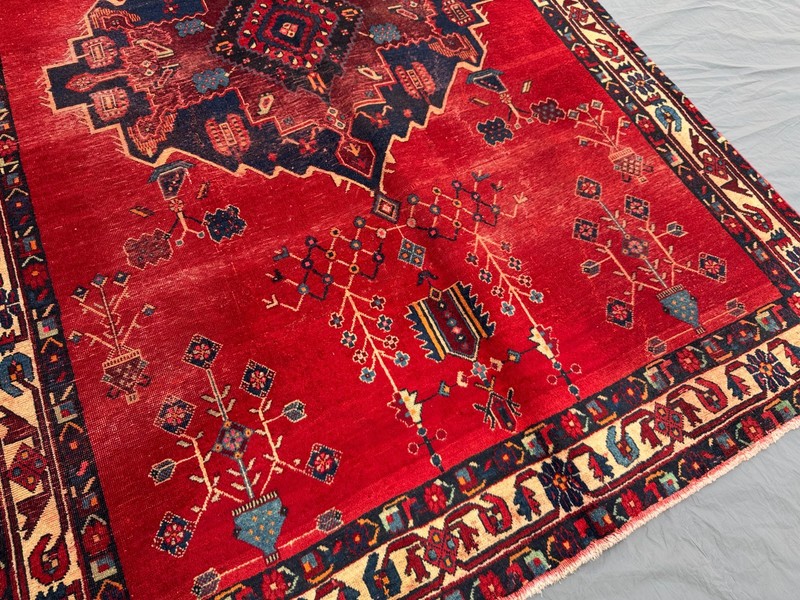 Vintage Turkish Inspired Caucasian Medallion Wool Area Rug, Rare Guestroom Rug gallery