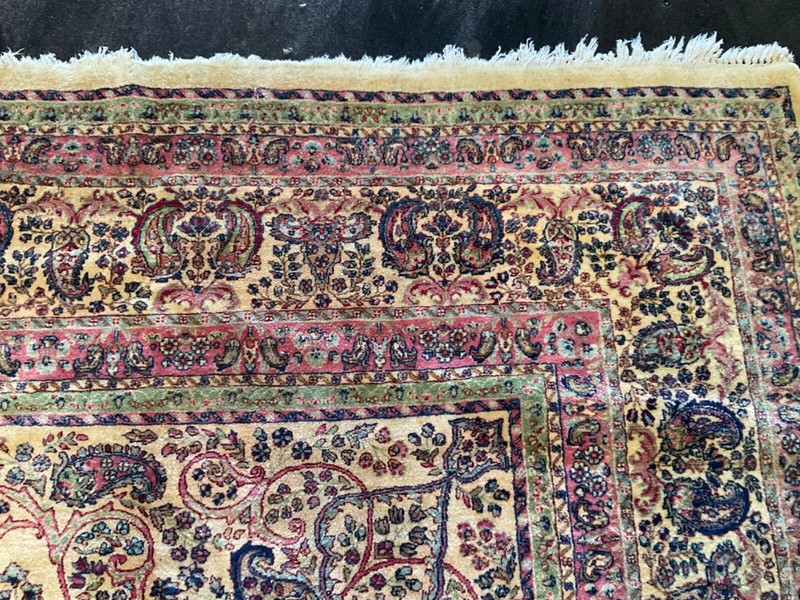 VINTAGE ORIENTAL KERMANN RUG HAND KNOTTED WOOL UNUSUAL SIZE 10’ x 10’ gallery
