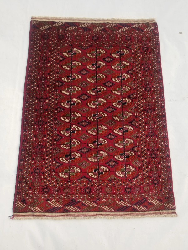 Vintage Traditional Hand Made Pakistani Oriental Wool Maroon Rug 149x104cm gallery