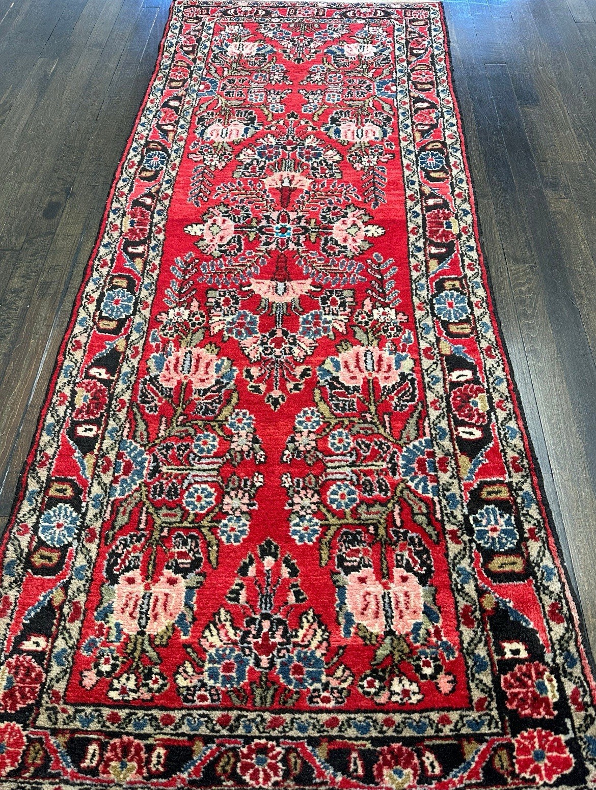 Vintage Floral Lilihan Runner Rug Fabulous Colors Mint Condition 2’8x6’8” gallery