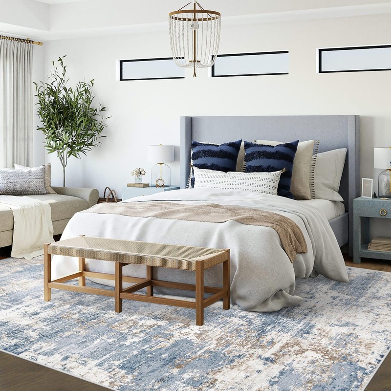 6x9 Area Rugs for Living Room, Washable Modern Abstract Large Area Rug Neutra... gallery