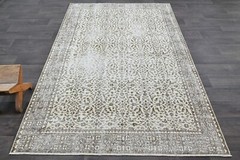 Oushak Turkish Vintage Rug 5×8 Kilim Rug Anatolian Handmade Boho Decor BEIGE