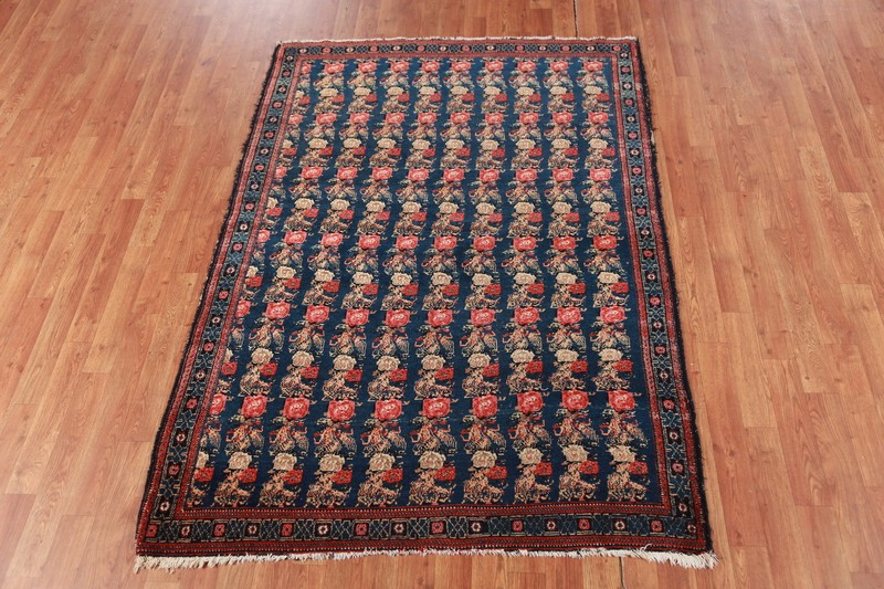 Pre-1900 Vegetable Dye Seenneh Traditional Antique Rug 4x6 Hand-knotted Carpet gallery
