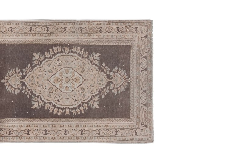 Vintage Wool Muted Turkish Ladik Konya Runner Rug 2'12'' X 11'8'' gallery