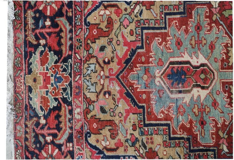 An Antique Decorative 8' x 11' Genuine HerizArea Rug Circa 1920 $2,999,99 gallery