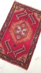Primitive Dragon Recional Antique Carpet Rug Anatolian Design Handmade Rug x