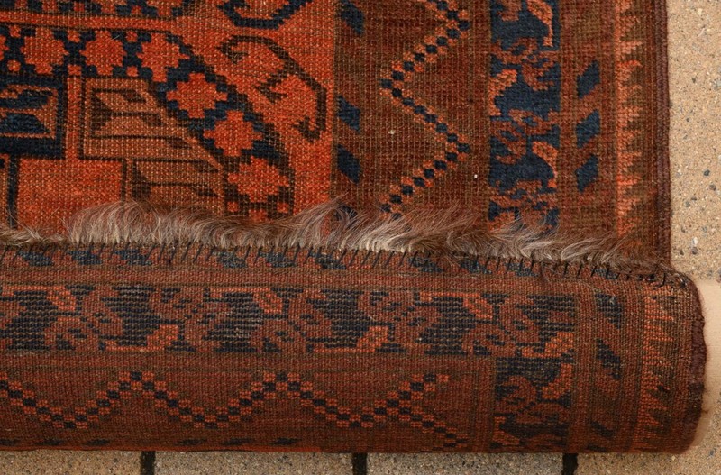 Antique Afghan Ersari Turkoman Hand-Knotted Wool Rug, Gul Design, 45 x 84 inches gallery