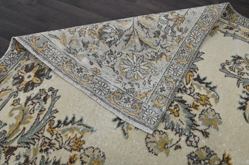 Oushak Turkish Vintage Rug 7x11 Kilim Rug Anatolian Handmade Boho Decor BEIGE gallery