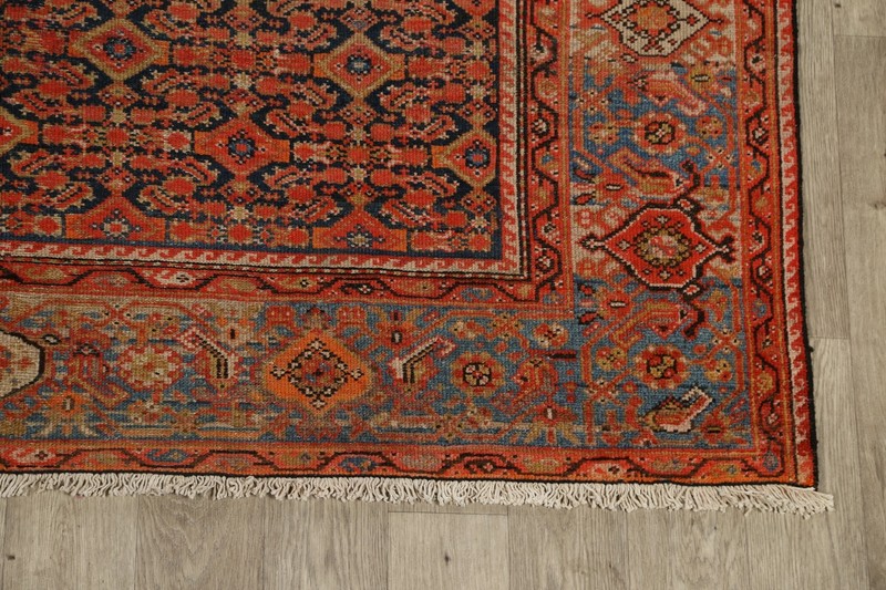 Antique Pre-1900 Geometric Malayer Runner Rug Vegetable Dye Hand-Knotted 6x16 ft gallery