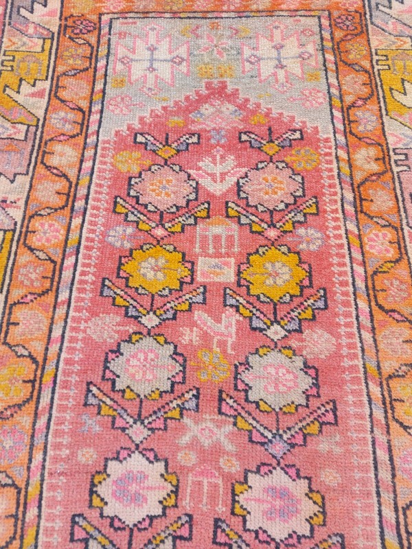 Antique Runner Rug Heriz Area Rug Perr s Old Natural Deco Carpet Rare Rug 3x15 gallery