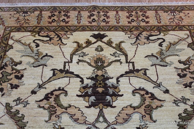 _HAND-MADE_RUG_6' X 8' BEIGE BACKGROUND Hand Knotted Chobi LIGHT-COLOR PAMIR gallery