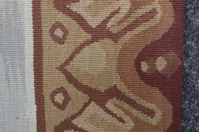 Vintage Hand Made French Design Original Wool Brown Aubusson Tapestry 158X211cm gallery