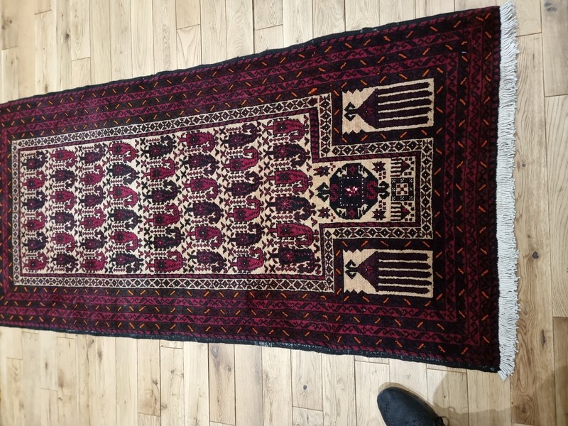 Vintage Handmade Oriental Balouch Rug 166cm x 122cm gallery