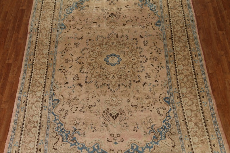 Vintage Room Size Area Rug 8x11 Wool Hand-knotted Traditional Medallion Carpet gallery