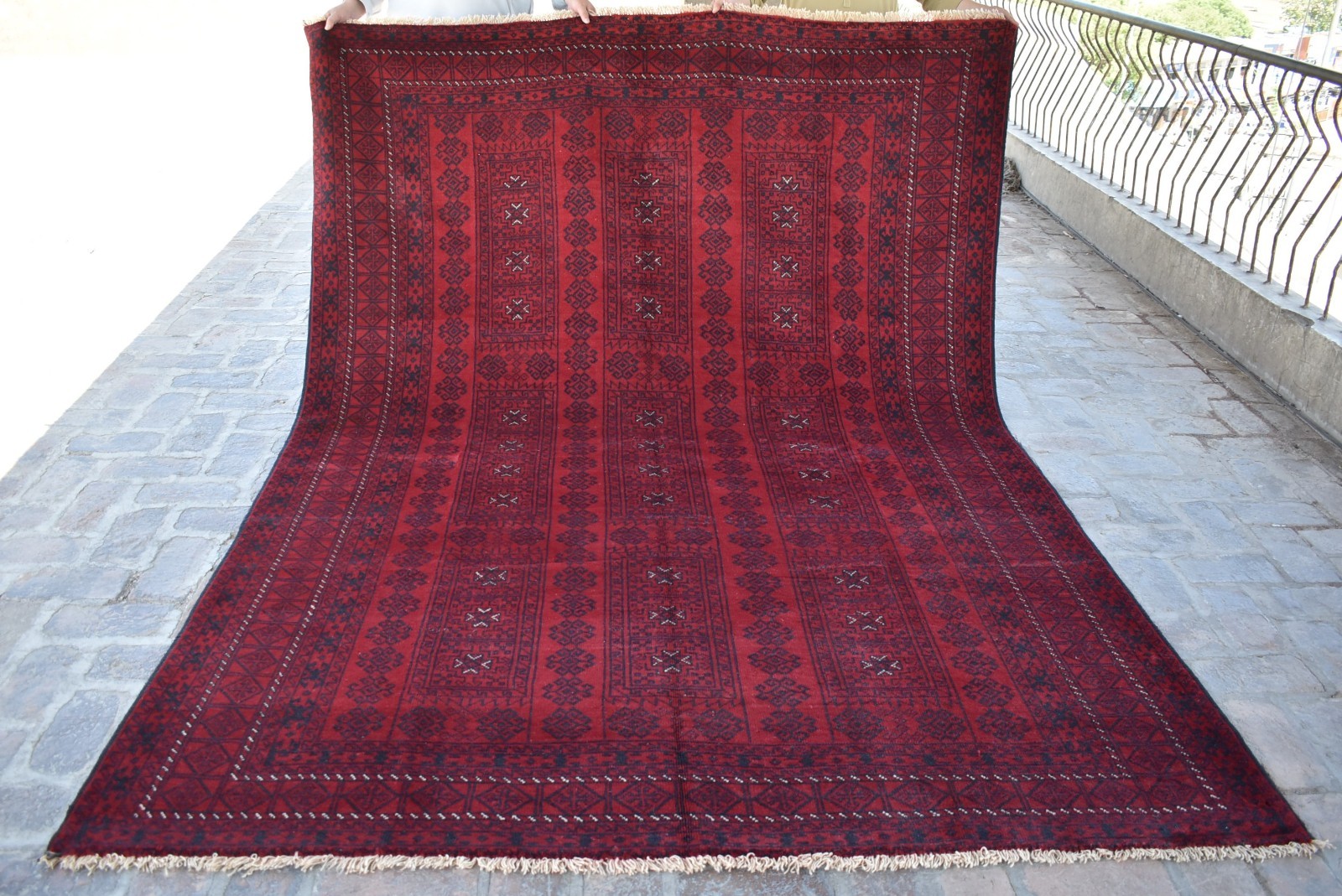 Hand Knotted Vintage Rug 7x9 ft Antique Oriental Handmade Afghan Baluchi Carpet gallery