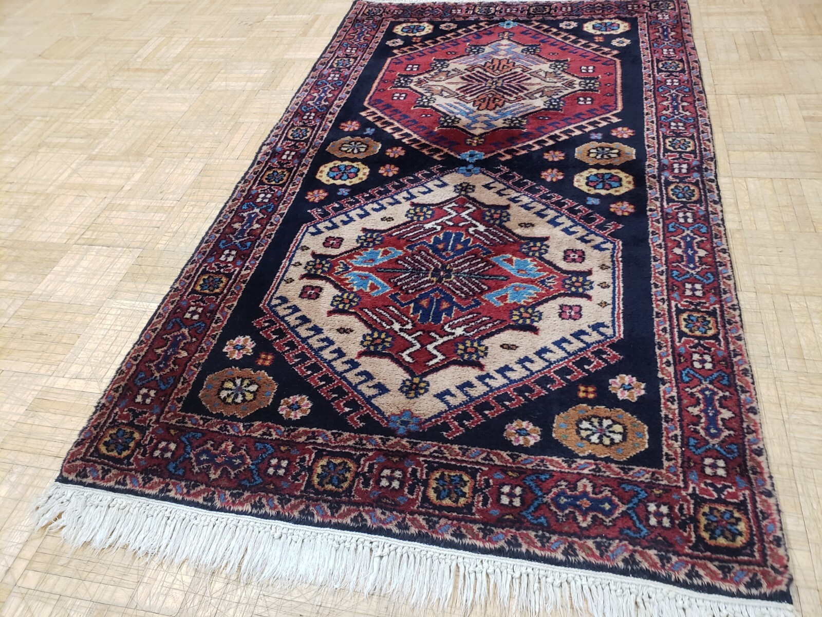 3x5 TURKISH KAZAK KARAJEH VINTAGE AUTHENTIC HAND WOVEN 100% WOOL ORIENTAL RUG gallery