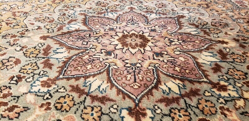 Exquisite 1930-1939s Antique Wool Pile Natural Dye Legendary Bunyan Rug 7x10ft gallery