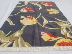 Distressed Vintage Traditional Handmade IKEA Alandsrot Wool Carpet Rug 6.4×4.4ft