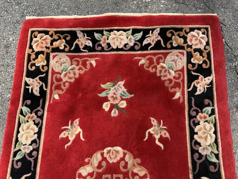 Chen Chu 100% Virgin Wool Handmade Hand Knotted Rug 42” x 68” Primary Color Red gallery