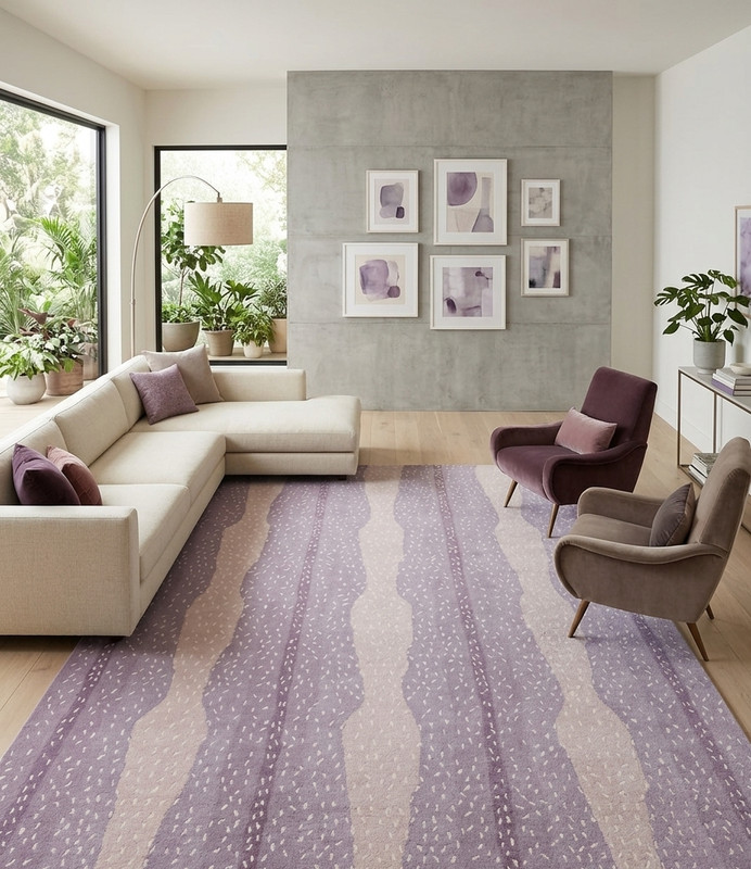 Antelope Chetah Animal purple Contemporary Handmade Tufted 100% Woolen area rug gallery