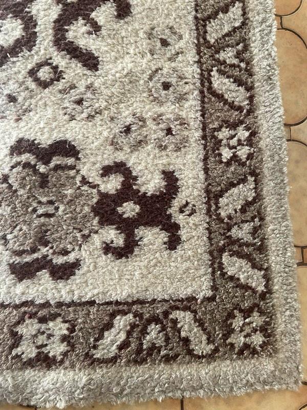 Vintage Retro Large Hand Knotted? Wool? Rug 175x92cm Well Used (26dr gallery
