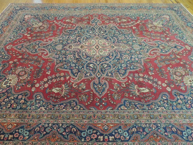 10x13 10x14 Antique Lavar Kermaan Oriental Area Rug wool Red Blue Pink Green gallery