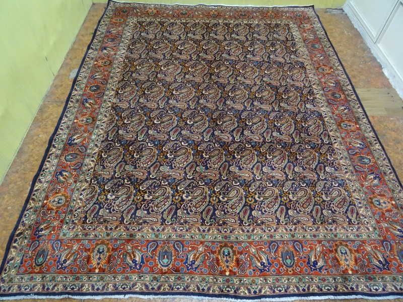 Exquisite 1950's Authentic Vintage Mint Hand Made Knotted Rug 9'.8" x 12'.4" gallery