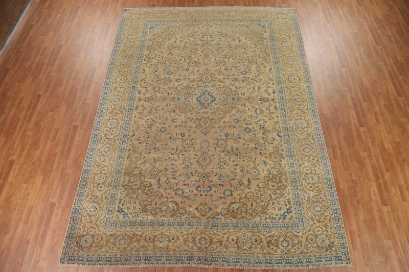 Traditional Floral Peach Area Rug 9x13 Wool Hand-knotted Living Room Carpet gallery