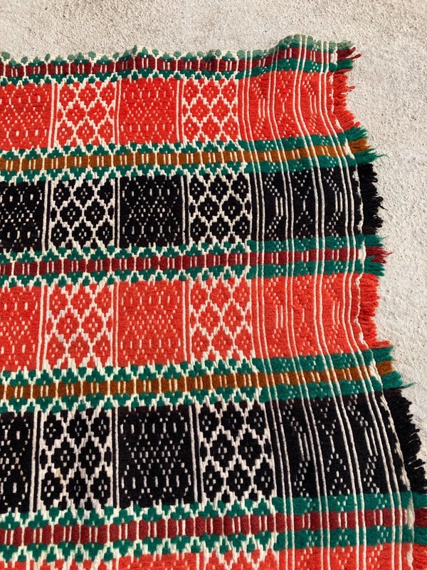 Vintage Handmade Turkish Stripes Wool Kilim Rug 163x104 cm gallery