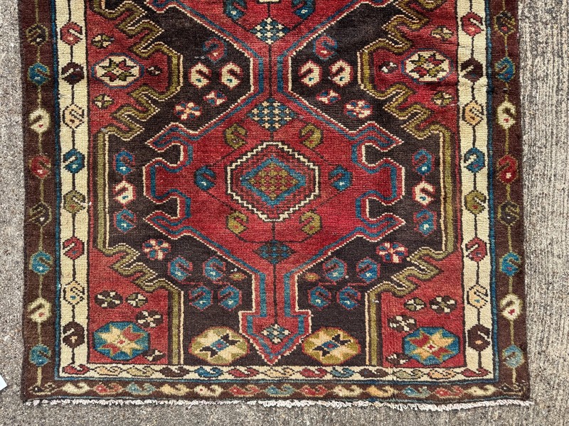 3x9 VINTAGE RUNNER RUG handwoven ANTIQUE ORIENTAL handmade kazak heriz 3x8 3x10 gallery