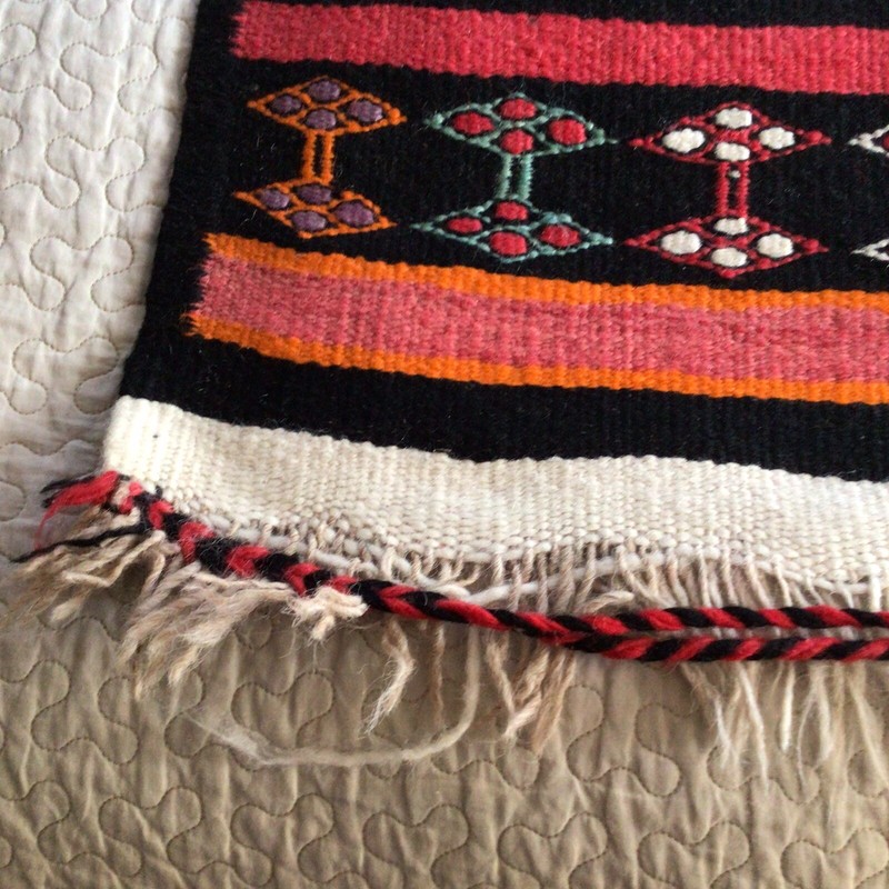 Old Vintage Middle Eastern Possibly Turkish Hand Woven Pictorial Rug 34”x 51” gallery