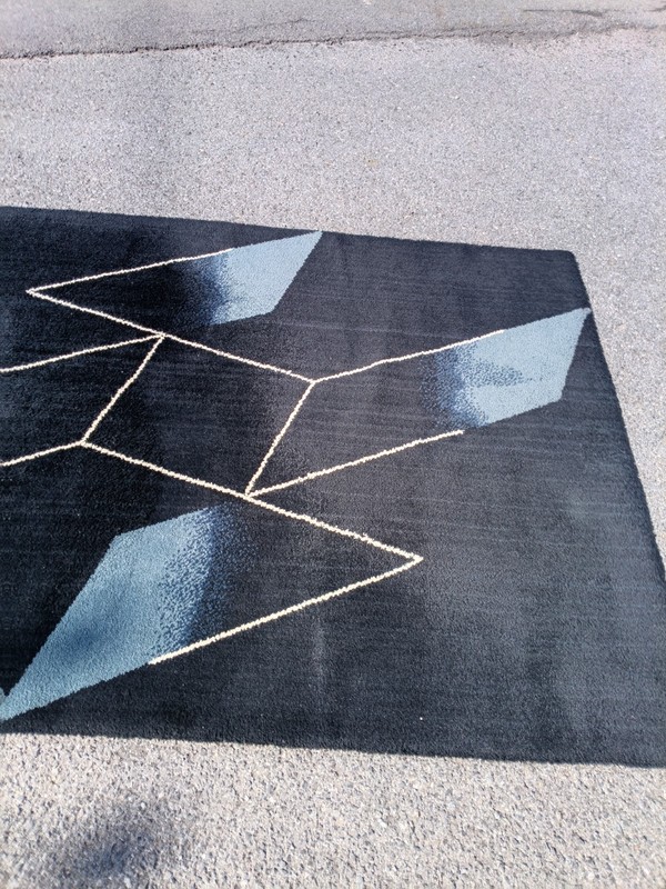 Vintage Rya EGE Denmark Rug Joseph Albers Structural Constellation 55" x 78" gallery