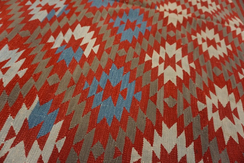 5X8 Vintage Indian Dhurries Gray Cotton Area Rug 1935 gallery