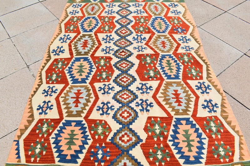 Turkish Konya Kilim 43'' x 69'' Anatolian Fine Quality Kilim Hand Woven Kilim gallery