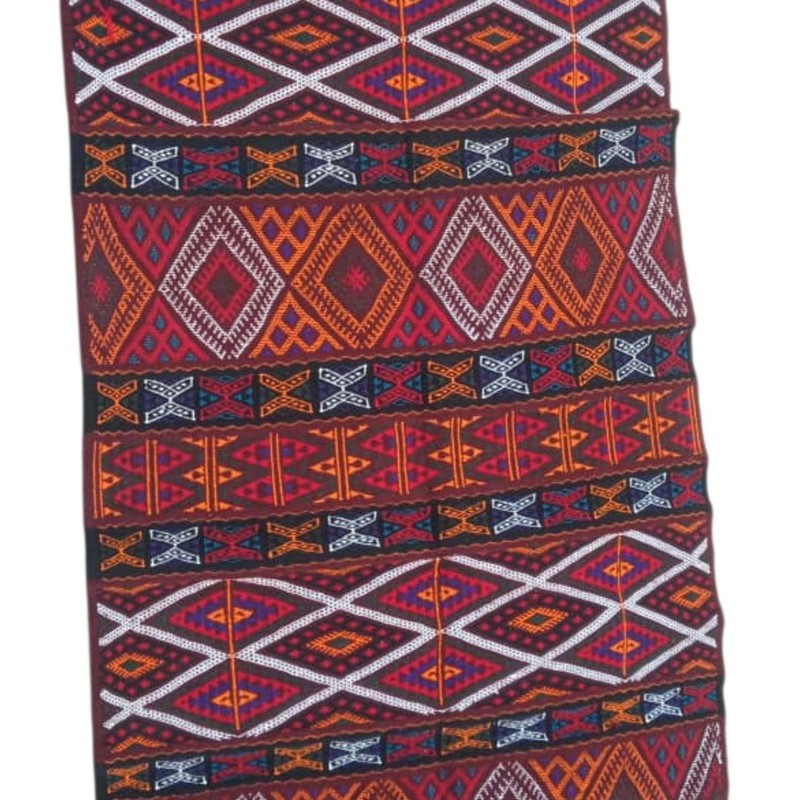 Vintage Handmade Berber Wool Rug 201x85-92cm Algerian Sahara Tribal gallery
