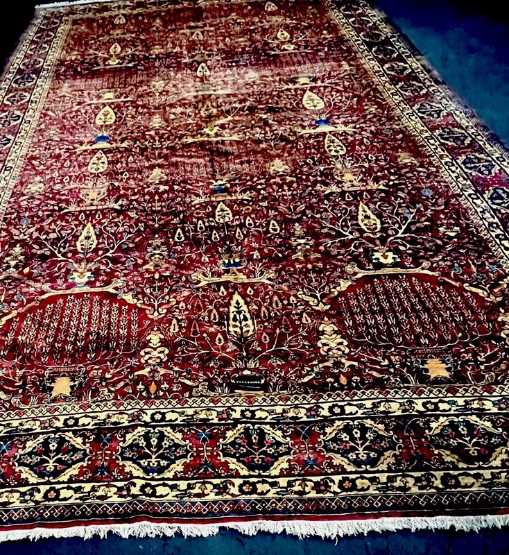 19’ X 11’ STUNNING ANTIQUE MASTERPIECE PERSIANKERMAN ORIENTAL CARPET ca 1890 gallery