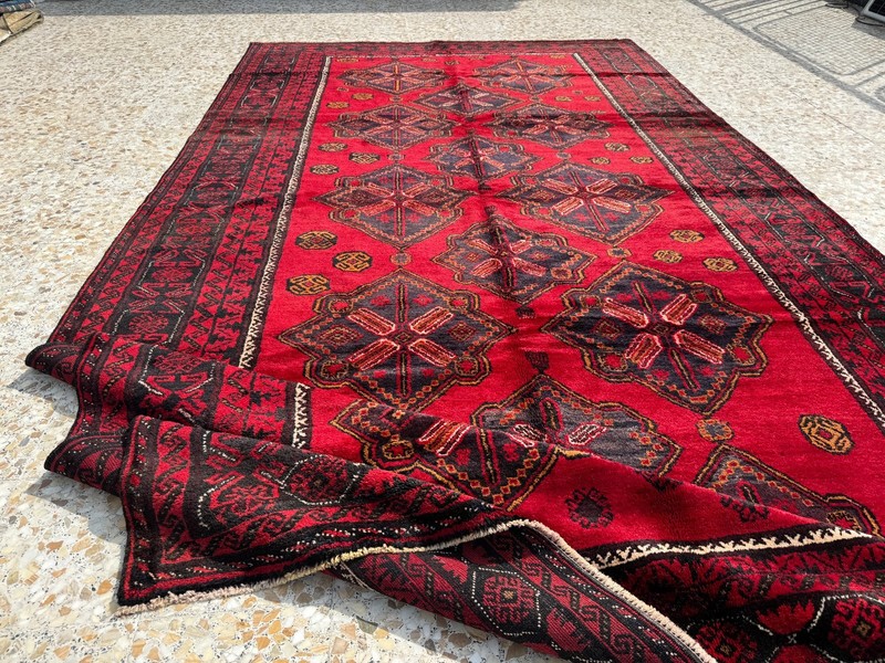 8x13 ft Afghan Hand Knotted Antique Baluchi Rug Turkmen Tribal Geometric Carpet gallery