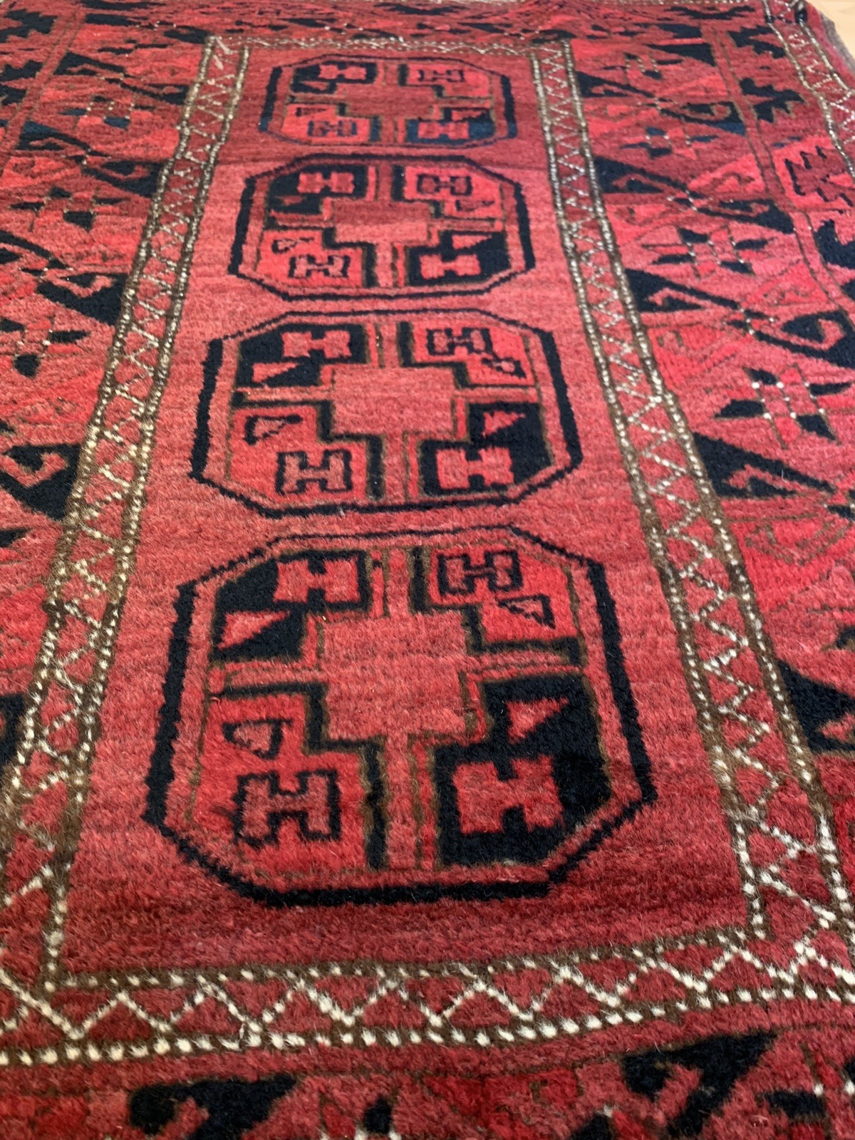 antique hand made turkoman turkemen rug size 118x98cm gallery