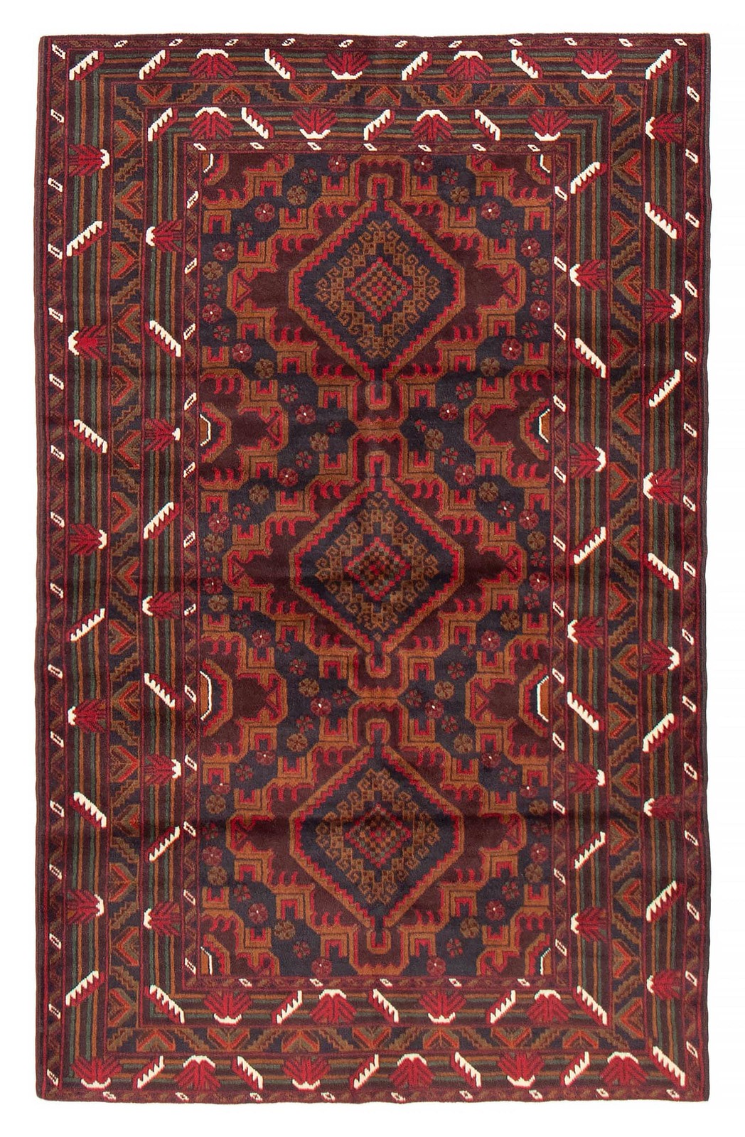 Vintage 3'11" x 6'4" Traditional Hand Knotted Vegetable Dye Wool Area Rug gallery