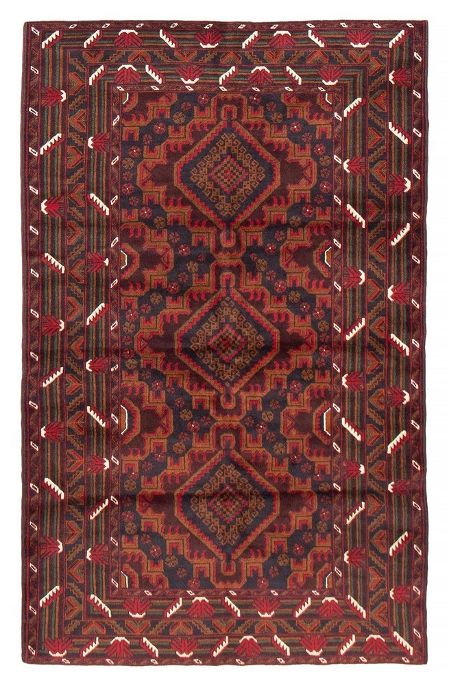 Vintage 3'11" x 6'4" Traditional Hand Knotted Vegetable Dye Wool Area Rug