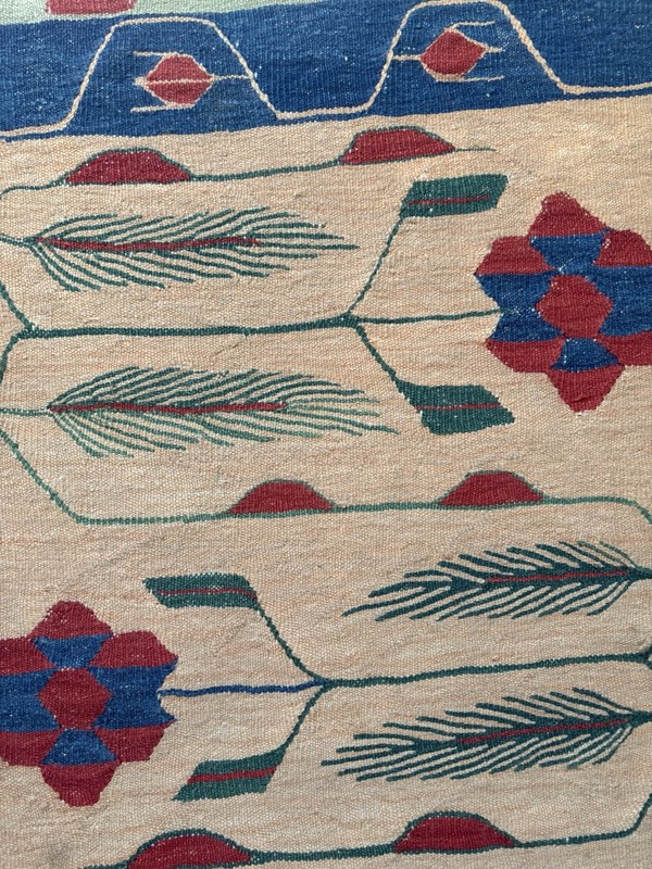 Anatolian Pattern Antique Vintage Turkish Large Kilim Rug Carpet 167cm X 236cm gallery