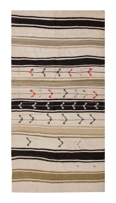 Striped Kilim Rug,Vintage Minimal Kilim Rug,Turkish Kilim Rug, 4'1 x 7'7 ft gallery