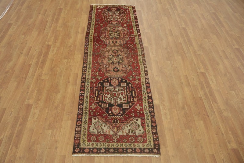 Luxurious 9 ft Runner Rug 3x9 Tribal Geometric Hand-made Hallway Vintage Carpet gallery