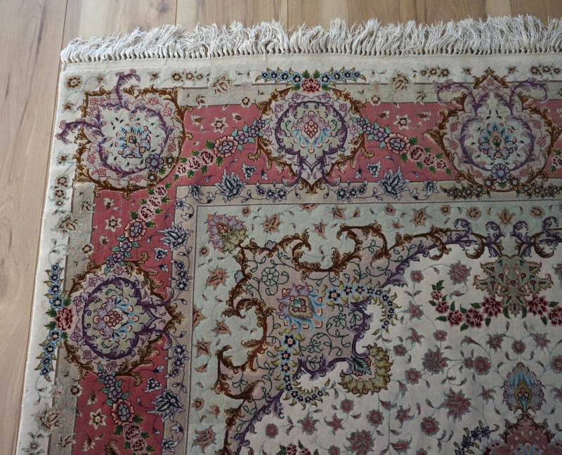 HANDMADE TABRIIZ WOOL&SILK ,500 KPSI 4'11"x6'9" gallery